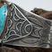1920's-1930's Wide Silver and Turquoise Cuff, Jewelry by Artist Unknown