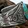 1920's-1930's Wide Silver and Turquoise Cuff, Jewelry by Artist Unknown