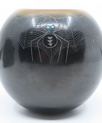 Spider Seed Jar, Pottery by Barbara Gonzales
