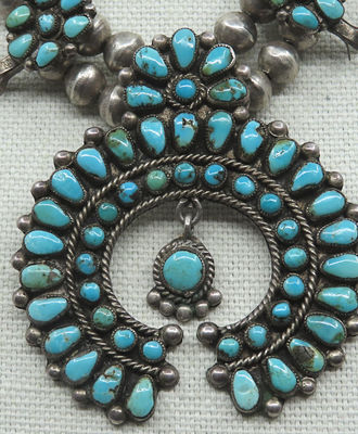 Extremely Wearable Squash Blossom Necklace & Earrings, Jewelry by  Zuni