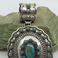 Sterling Concho Pendant set with Natural Green Nevada Turquoise, Jewelry by Lawrence F. Archuleta