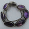 Segmented Bracelet of .970 Silver with Natural Amethysts, Jewelry by Antonio Pineda