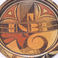 Polychrome Shallow Pottery Bowl, Pottery by Tewa Hopi -