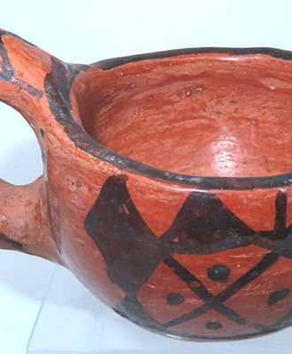 Black on Red Pottery Cup, Pottery by  Tohono O'Odham