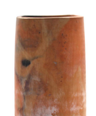 Tall Cylindrical Raku Jar, Pottery by Scott Lindberg