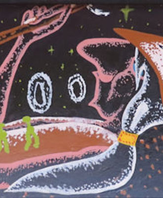 Lounging, Blowing Smoke Rings, Paintings by Myron Gaseoma
