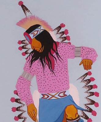 Single Dancer, Paintings by Albert Harjo