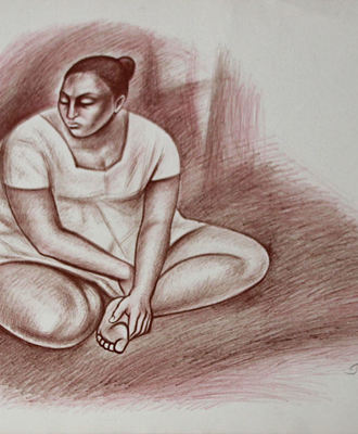 Untitled Seated Female, Prints by Raul Anguiano