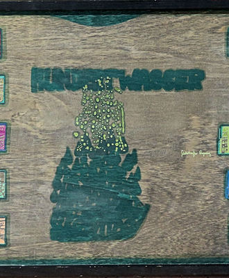 Original Case in Wood 'Regentag--Look At It On a Rainy Day', Odd but Great by Friedensreich Hundertwasser