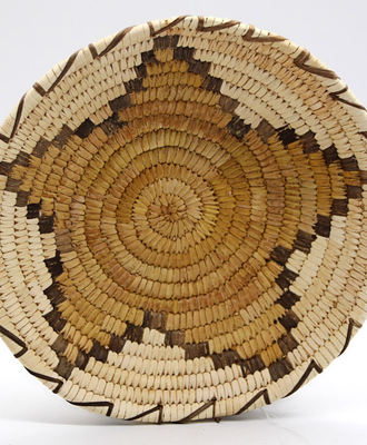 Coiled Five Petal Basketry Tray, Baskets by  Tohono O'Odham
