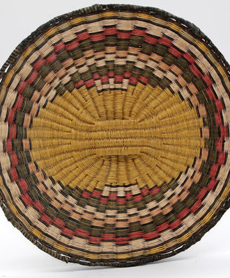 Multi-Colored Hopi Wicker Basket, Baskets by   Hopi basket