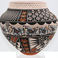 Large Polychrome Quail Jar, Pottery by Emil Chino