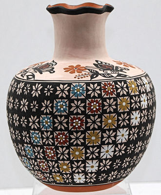 Flower Pattern Vase, Pottery by Emil Chino