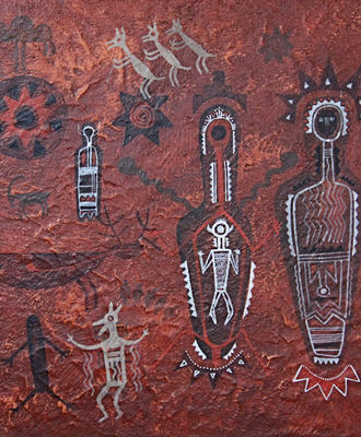 Cave Wall, Paintings by David Chethlahe Paladin