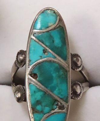Channel Inlay Turquoise Ring, Jewelry by Dan Simplicio