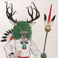 Deer Dancers with Drummer, Paintings by Bobby Vigil