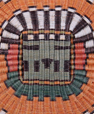 Wicker Plaque Kachina Face Design, Baskets by   Hopi basket