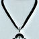 Silver and Onyx Cruciform Pendant on Silver -Tipped Velvet Cord, Jewelry by Antonio Pineda