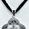 Silver and Onyx Cruciform Pendant on Silver -Tipped Velvet Cord, Jewelry by Antonio Pineda