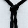 Silver and Onyx Cruciform Pendant on Silver -Tipped Velvet Cord, Jewelry by Antonio Pineda