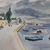 Coastal Town , Paintings by Shimshon Holzman