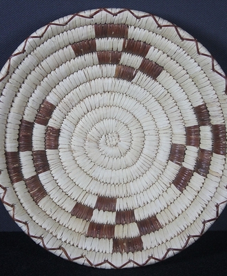 Coiled Banana Yucca Root & Bleached Yucca Tray, Baskets by Tohono O'odham