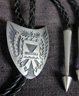 Coat of Arms Overlay Bolo Tie, Jewelry by   Hopi Jewelry