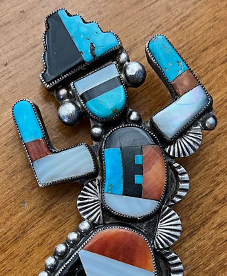 Rainbow God Pin of Sterling Ingot, Jewelry by  Zuni