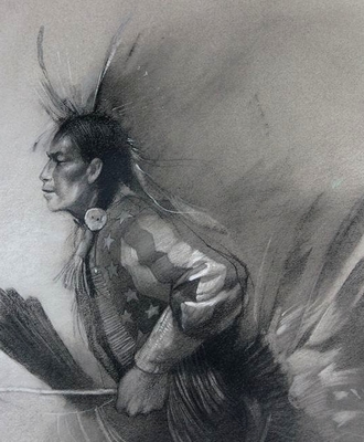 Deliberate Dancer in Profile, Drawings by Clifford Beck