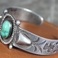 Magnificent Pyramidal Repousee on Turquoise & Silver Cuff, Jewelry by  Navajo