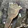 Large Lapel Pin, Sterling Silver & Carved Amethyst, Jewelry by  Taxco 
