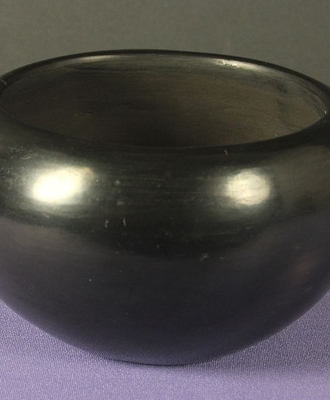 Polished Blackware Bowl, Pottery by Corn Martinez
