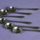 Six Sterling Silver English Salt Spoons with Shell Design, Metal by William Aitken