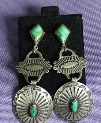 Pendant Earrings Combined with Recent Tops, Jewelry by  Navajo