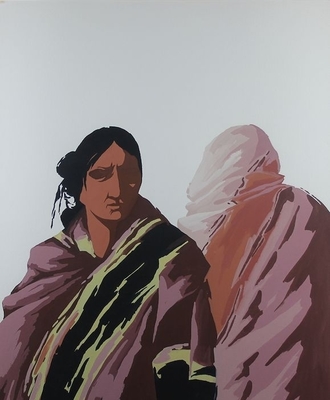 Untitled Navajo Woman in Mauve, Paintings by Diane O'Leary