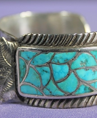 Tantalizing Turquoise Cobble Channelwork Watch Cuff, Jewelry by Dan Simplicio
