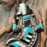 Large Rainbow God Pin, Jewelry by  Zuni