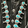 50 Year Old Squash Blossom Necklace Stunning Natural Turquoise, Jewelry by  Navajo