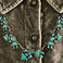 1930's Collar Necklace of Ingot Silver Graduated Rainbow Gods Blue Gem Turquoise Inlay, Jewelry by Lee Edaakie