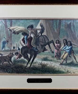 Indian Boys Breaking a Pony, Prints by  Harper's Weekly