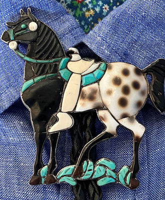 Appaloosa Inlay Bolo Tie, Jewelry by Dan Simplicio