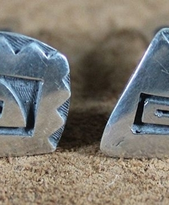 Geometric Scrolls in Silver Overlay, Jewelry by   Hopi Jewelry