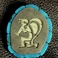 Kokopelli Cut-Out Pendant Framed in Bold Kingman Turquoise, Jewelry by   Hopi Jewelry