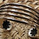 Five Bar Sterling Cuff with Fluted Repousse Button Terminals, Jewelry by John Begay