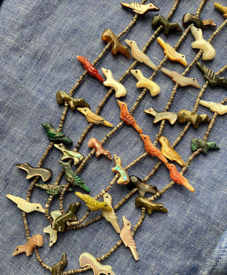 3 Strand Bird and Bear Fetish Necklace, Jewelry by  Zuni