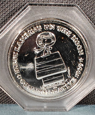 1969 Astronaut Snoopy Commemorative Coin, Coin by Charles Schulz