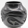 Richly Carved Blackware Jar, Pottery by Flora Naranjo