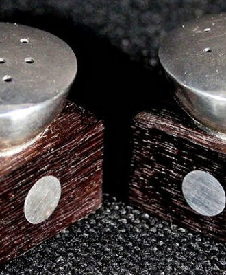 Sterling Silver & Rosewood Salt and Pepper Shakers, Odd but Great by William  Spratling