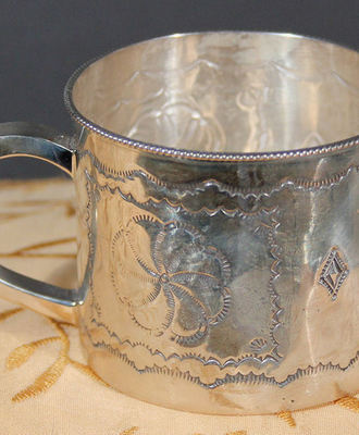 Stamped Sterling Baby Cup, Baby Cup by Jeffrey Castillo