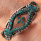 Delicious Openwork Cuff Ingot Sterling, Blue Gem Turquoise, Jewelry by Frank Dishta